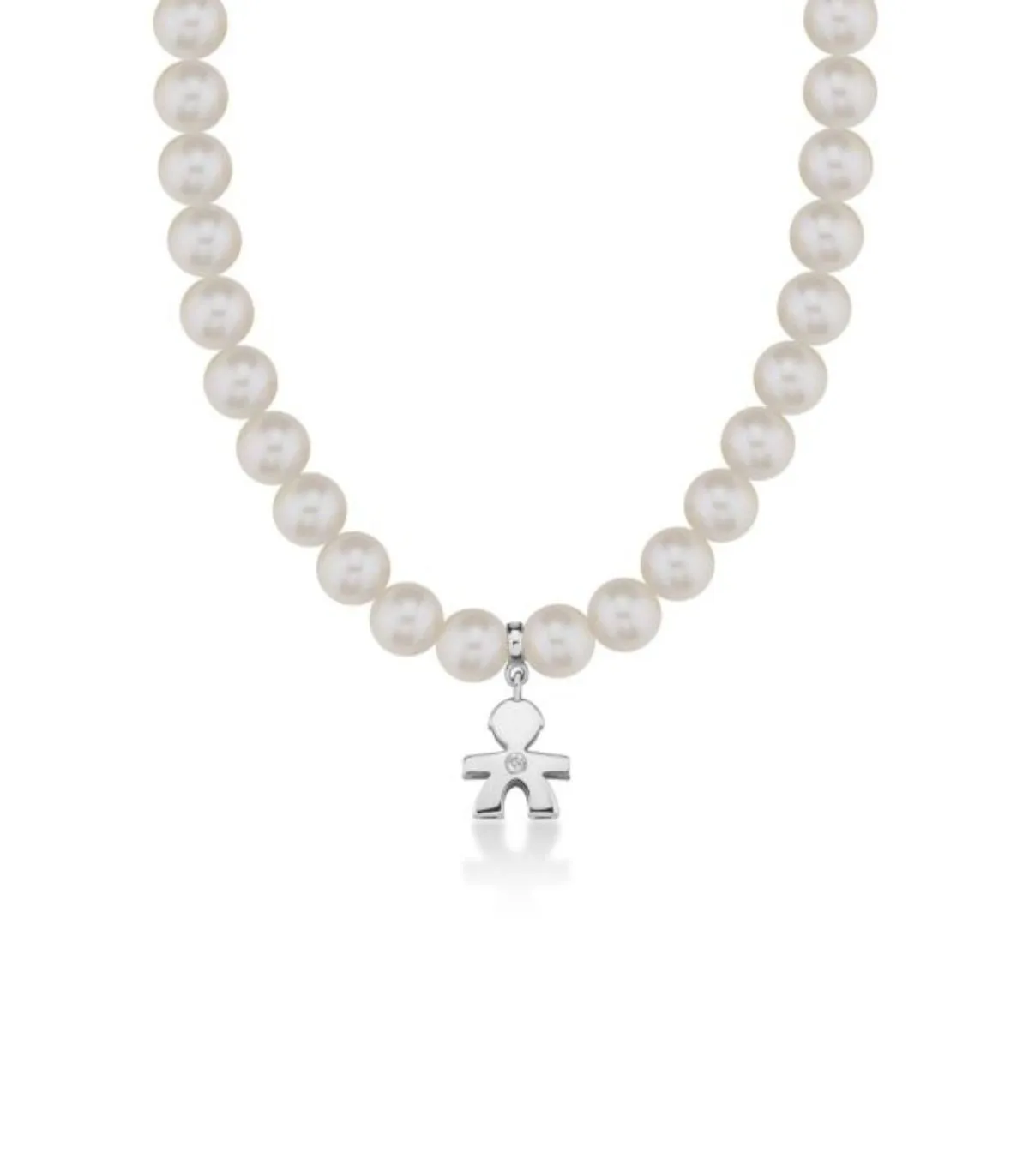 Collana Le Bebè Sagoma Bimbo Le Perle Oro Bianco Diamante LBB800
