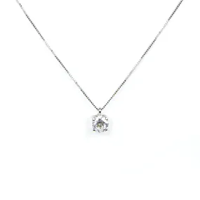Collana punto luce in oro bianco con zircone 4,5 mm