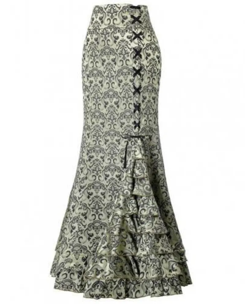Gonne a sirena tromba vintage da donna Gonna lunga gotica Steampunk Maxi