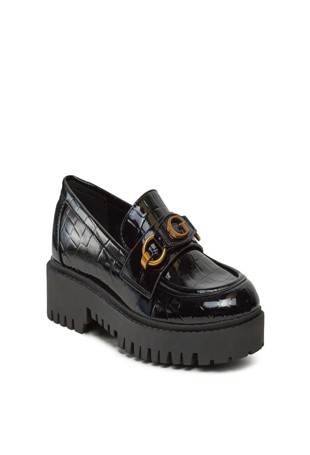 GUESS SCARPE  mocassino nero martellato