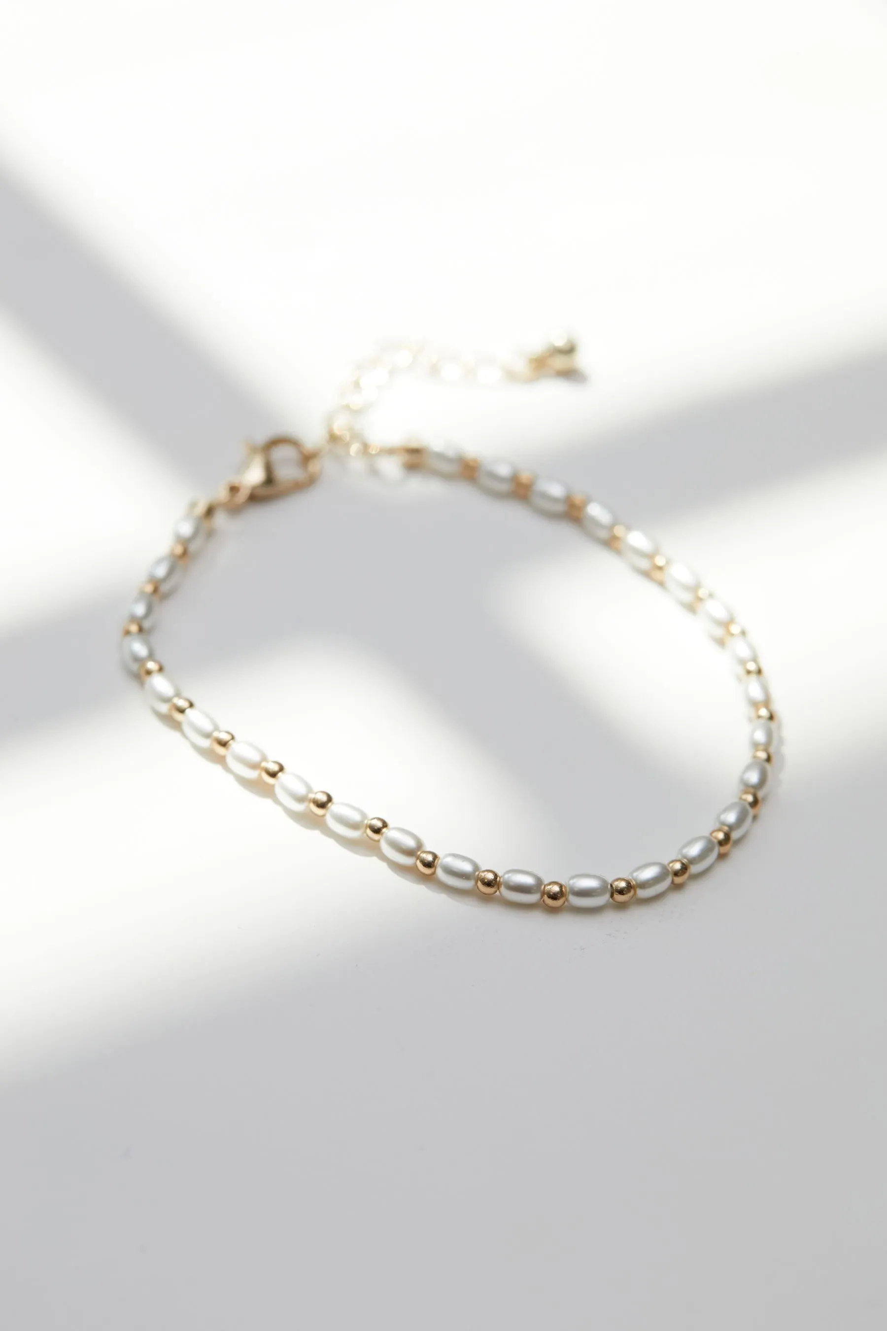 Jon Richard - Bracciale a maglie lucido con perle
