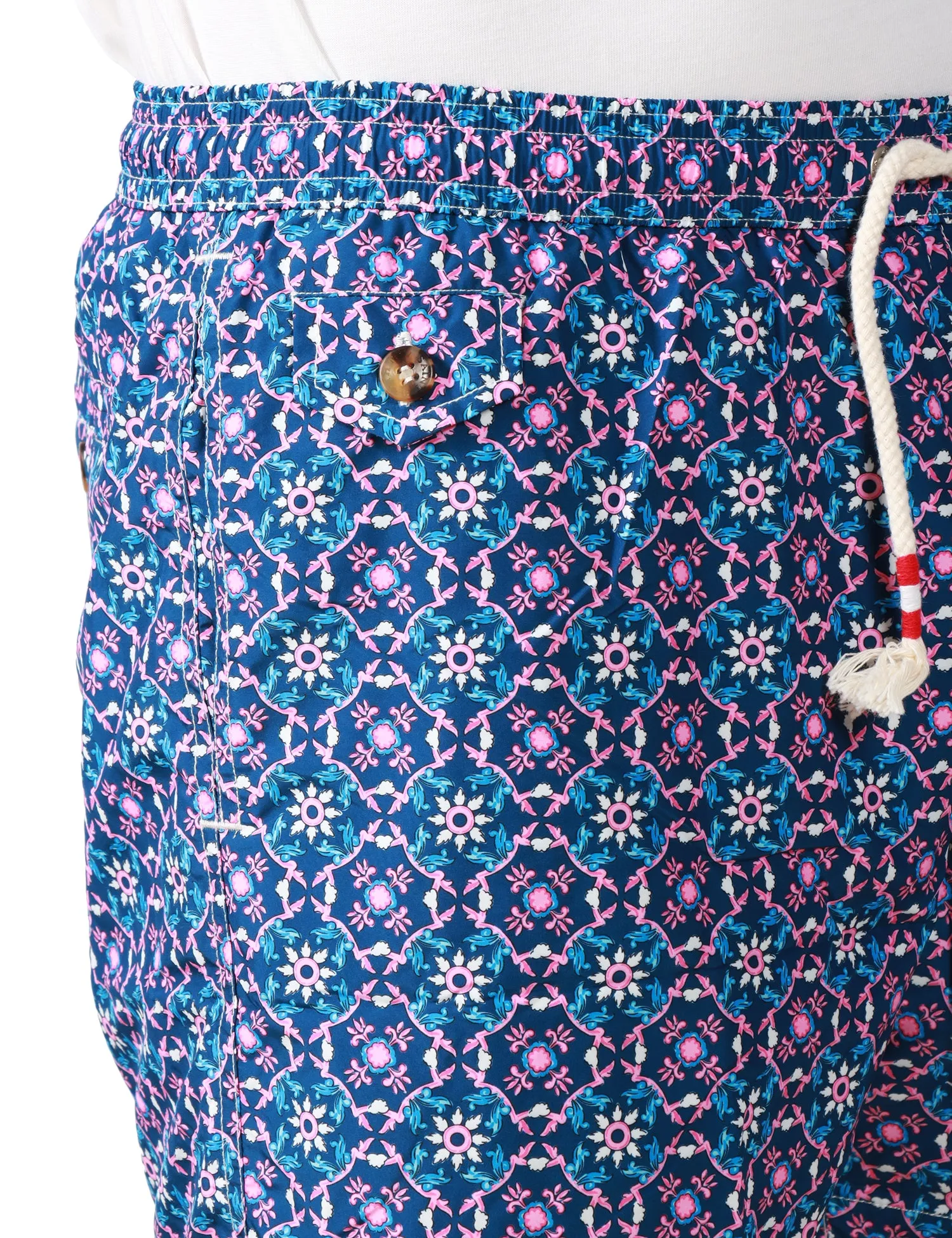 MC 2 SAINT BARTH COSTUME DA BAGNO UOMO MC 2 SAINT BARTH BLU CON STAMPA DECORATIVA E COULISSE IN VITA