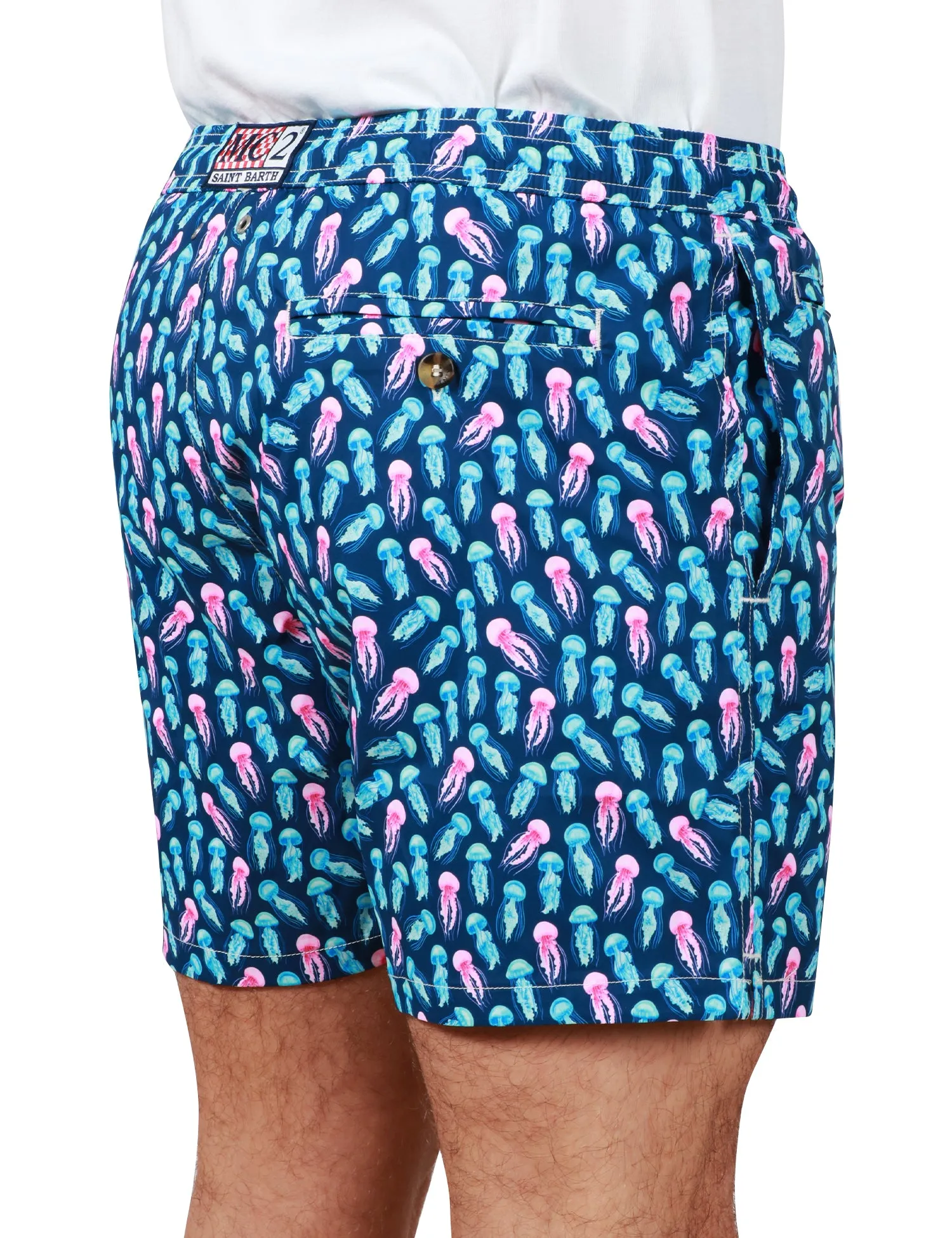 MC 2 SAINT BARTH COSTUME UOMO MC 2 SAINT BARTH BLU CON STAMPA MEDUSE E COULISSE IN VITA