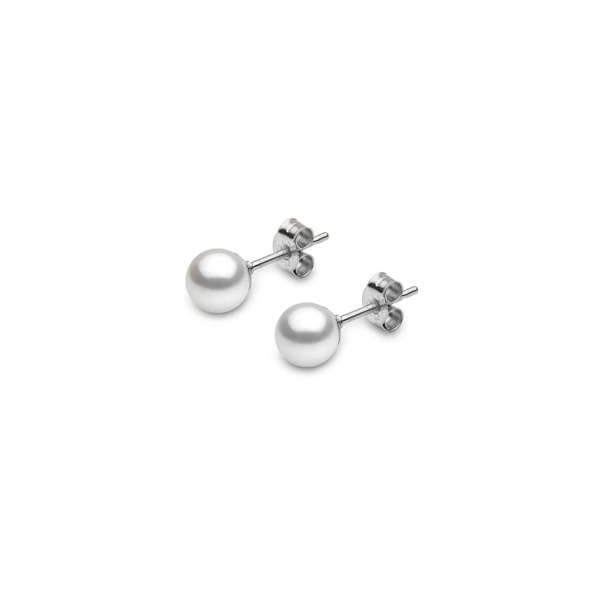 Orecchini fantasia in oro bianco 18k con perle naturali SG96720