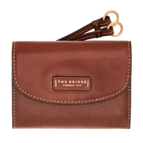 Portafoglio Donna Piccolo con Bottone THE BRIDGE linea Carlotta in Pelle Marrone