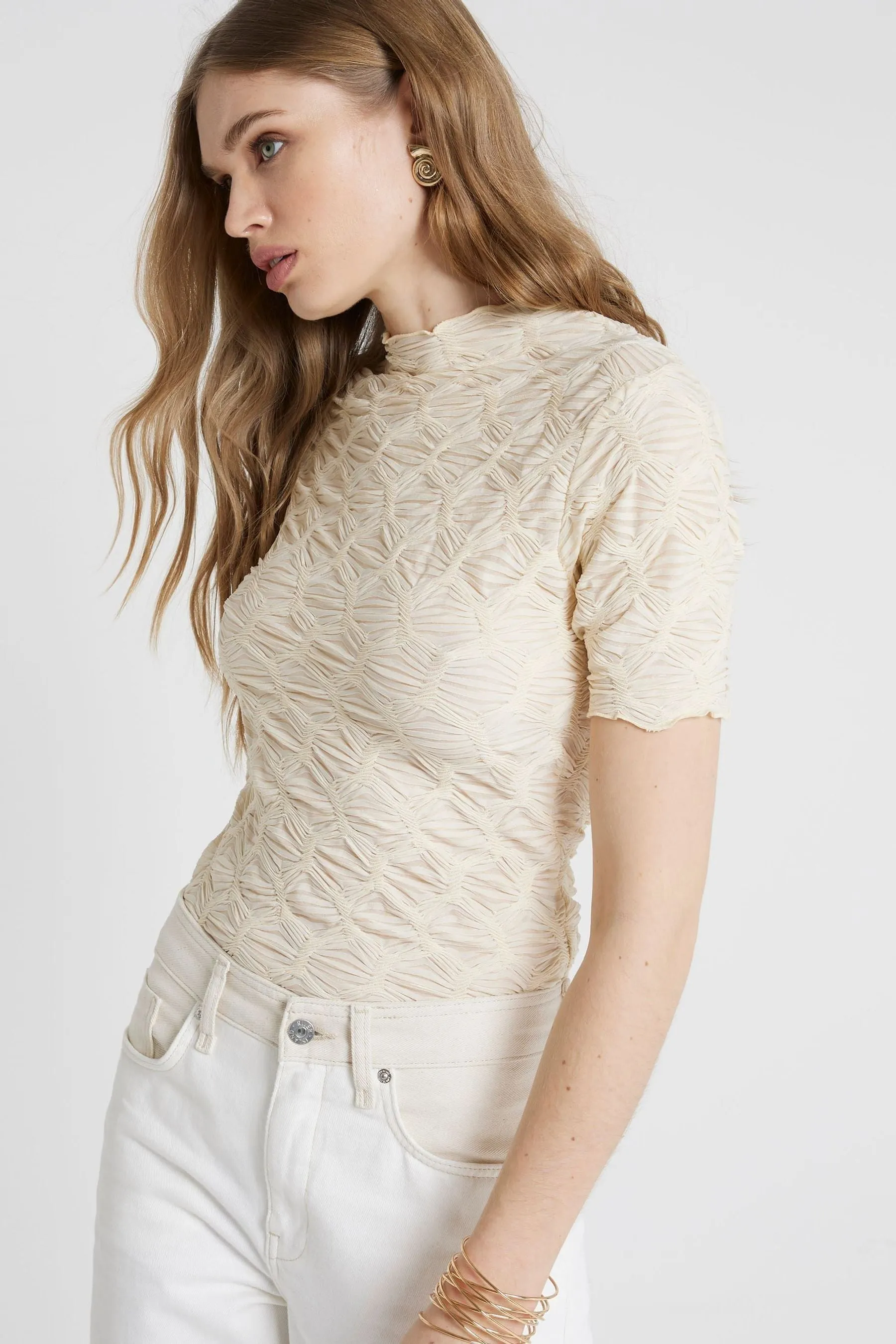 River Island - Top testurizzato a rete