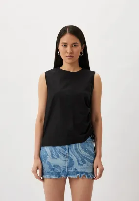 S4-2M4377 T-shirt con Coulisse Nero  