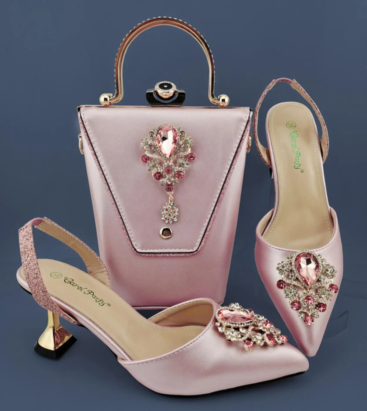 Set di borse per scarpe da donna 2022 Qsgfc 2022 Nuovi accessori con strass nobili 2023