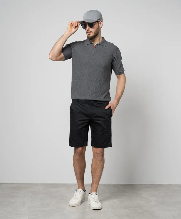 Stefano Ricci Shorts neri con logo metallico M1T3200290CTA105