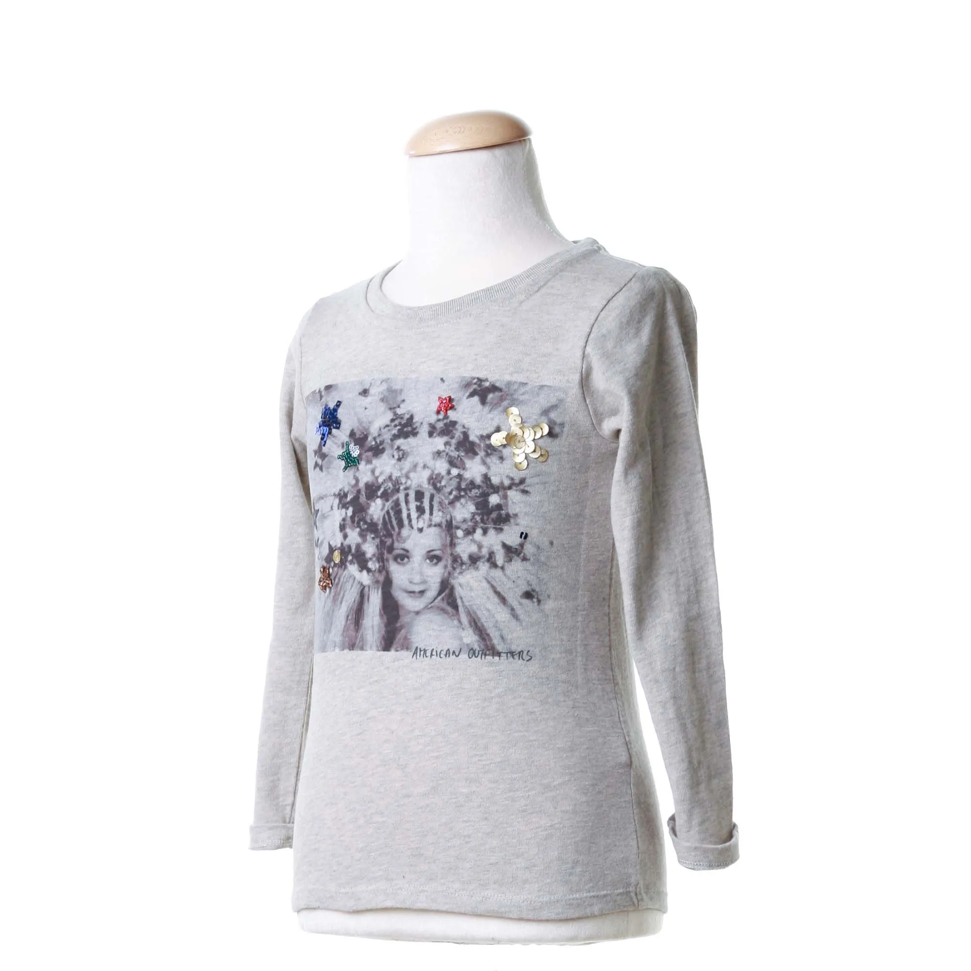 T-Shirt Charleston Grigia Con Paillettes