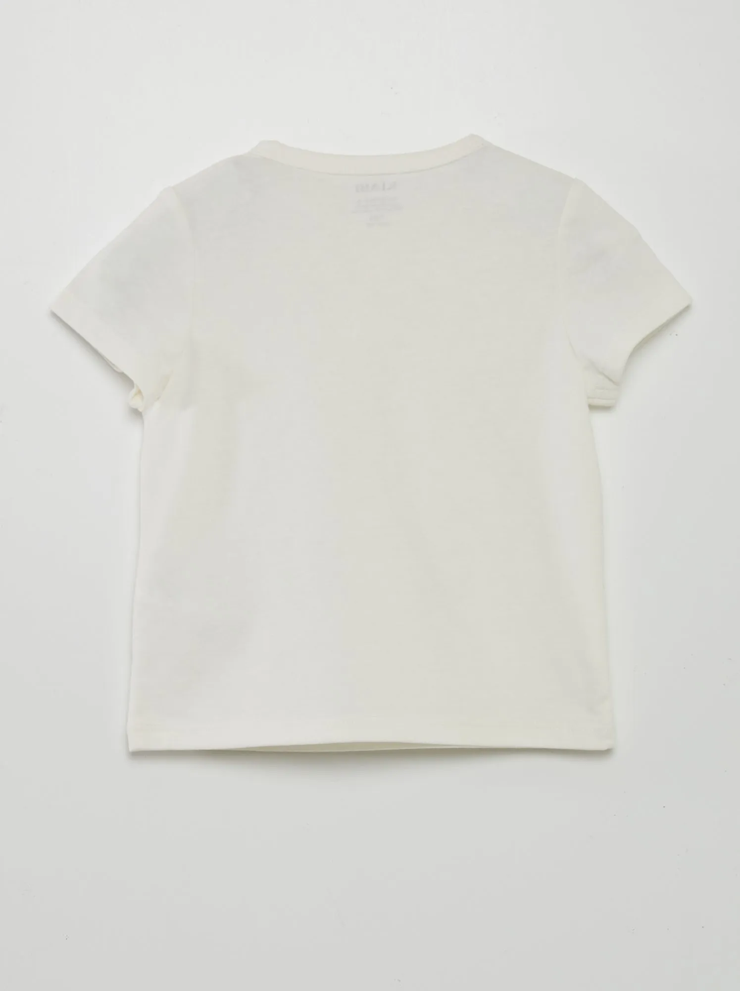 T-shirt tinta unita con collo con bottoni - BIANCO